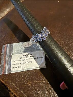 BP Wanderlust Wings Light Tanzanite Cubic Zirconia Rhodium Ring